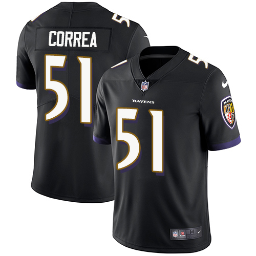 Nike Ravens #51 Kamalei Correa Black Alternate Men's Stitched NFL Vapor Untouchable Limited Jersey